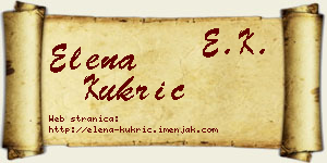Elena Kukrić vizit kartica